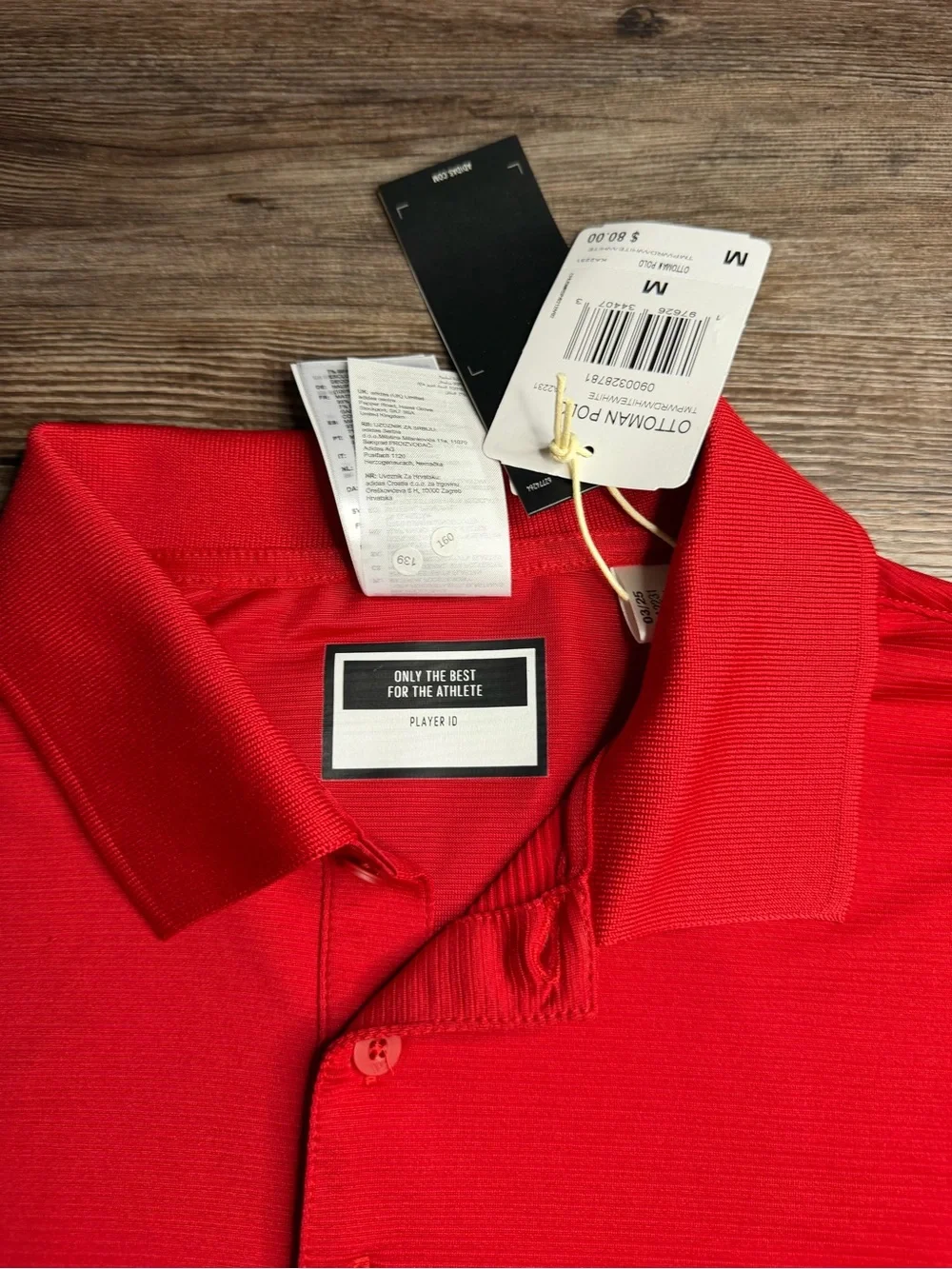 adidas Red Nebraska Men's Polo Shirt
